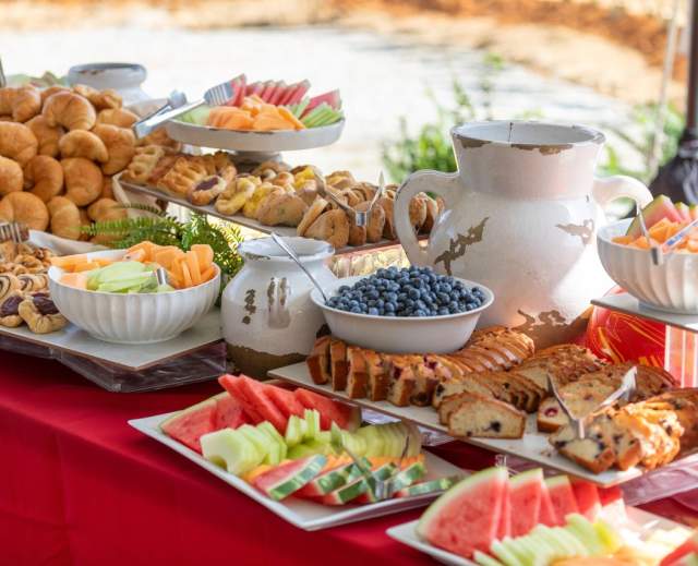 Breakfast Buffet From the Sports Center Groundbreaking