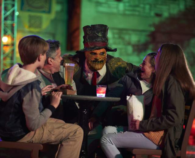 Busch Gardens Halloween character scaring family