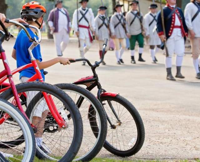 Visit Williamsburg biking in Colonial Williamsburg