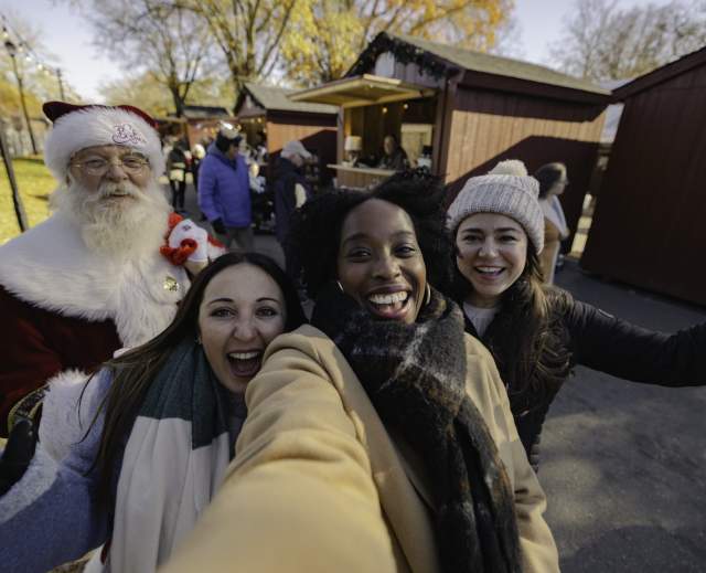 Group with Santa at Holiday Market