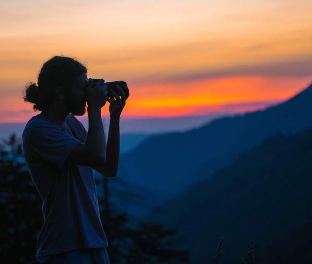 Photographer taking photo