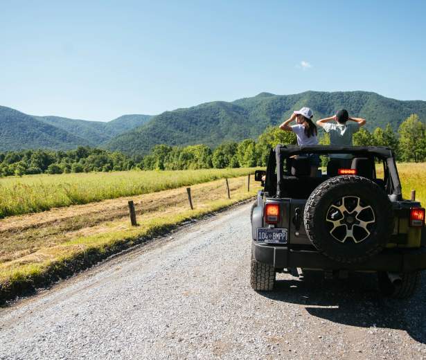 Jeep in Cades Cove