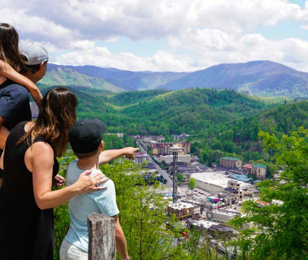 Family overlooking Gatlinburg