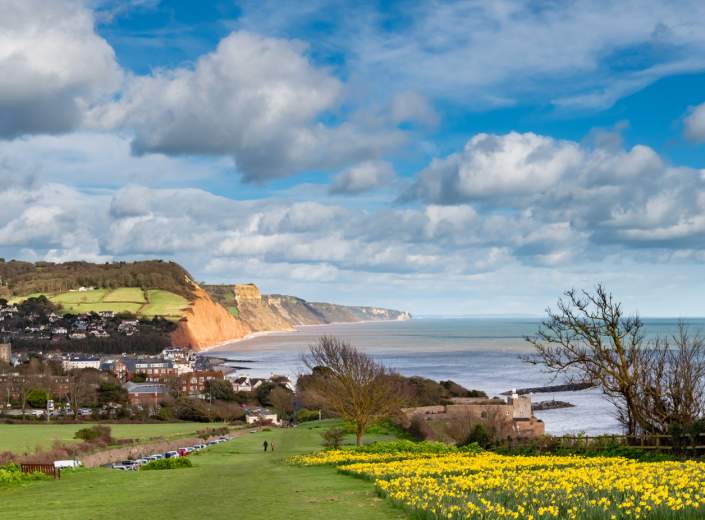 Cloudy sky over Sidmouth