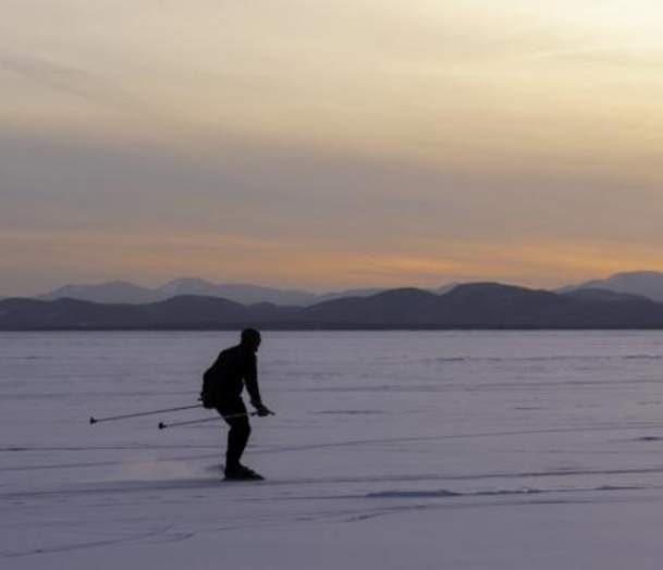 Cross Country Skaing on Lake Champlain