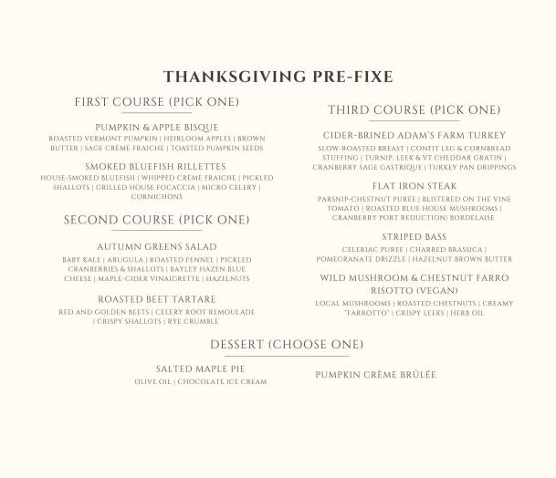 Thanksgiving Pre-Fixe in Junction