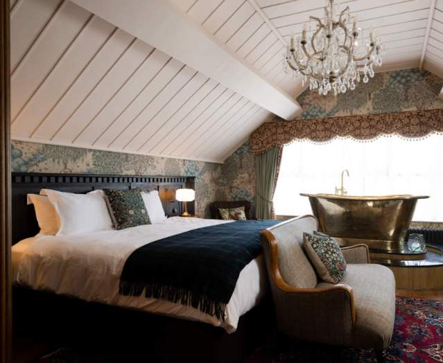A beautifully decorated bedroom at The Old Inn