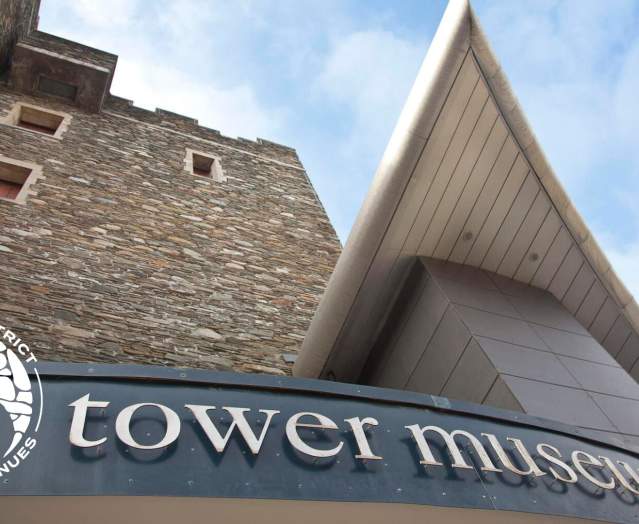 View of external building and sign for Tower Museum