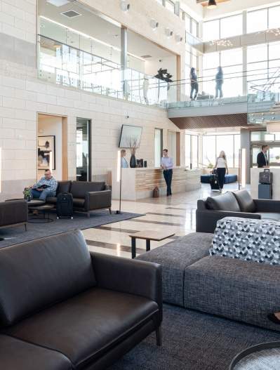 Inside the McKinney National Airport terminal