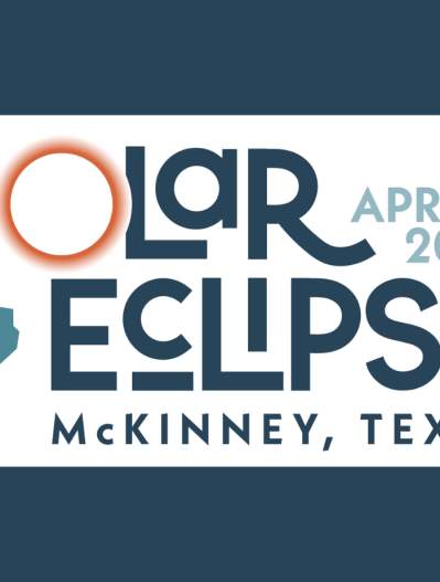 McKinney Solar Eclipse April 8, 2024 logo on dark blue background