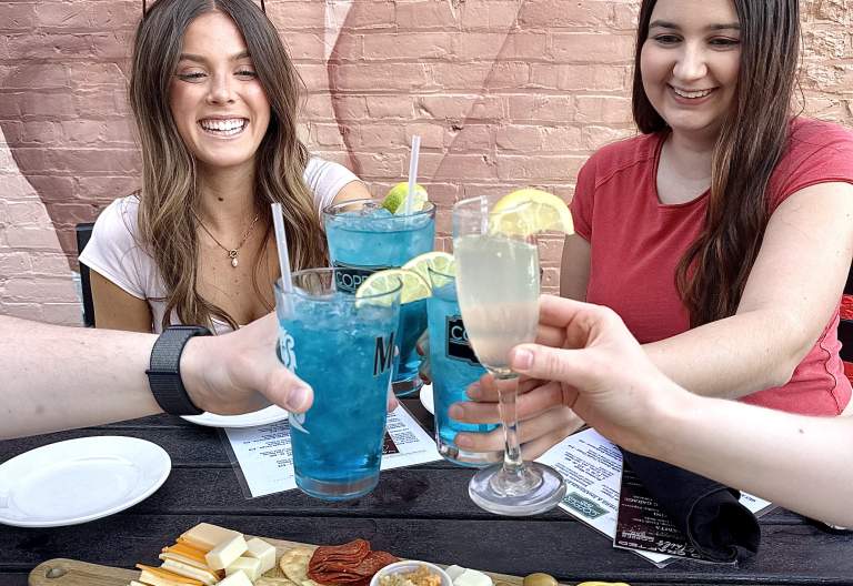 Copper Bar patio with group