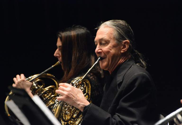 French horn musicians from the Terre Haute Symphony Orchestra