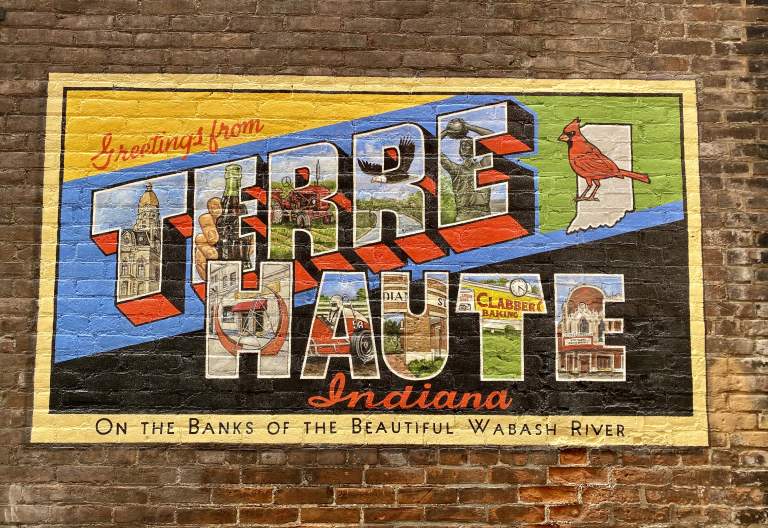 Terre Haute postcard mural