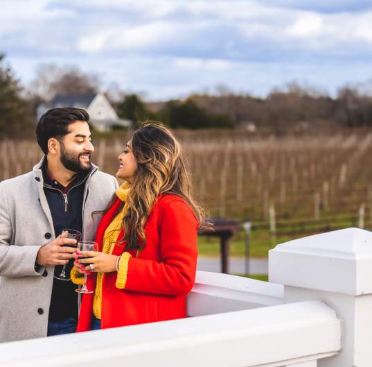 couple overlooking a vineyard