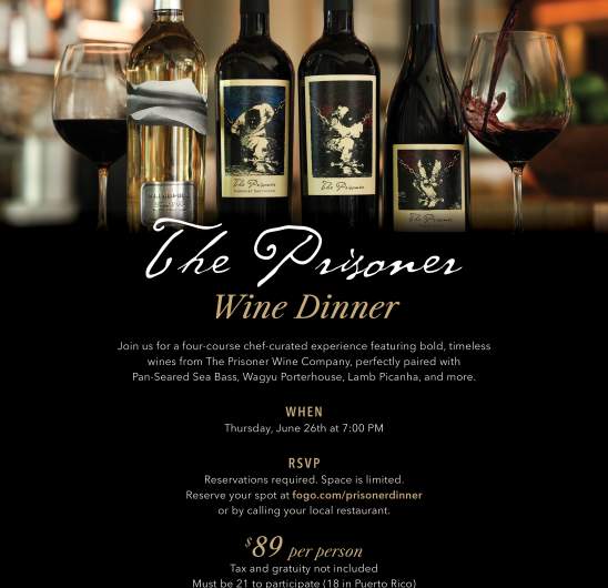 The Prisoner Wine Dinner