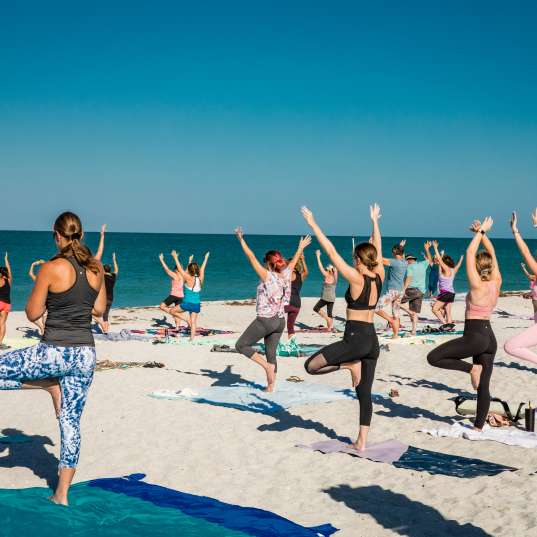 Yoga on Englewood Beach