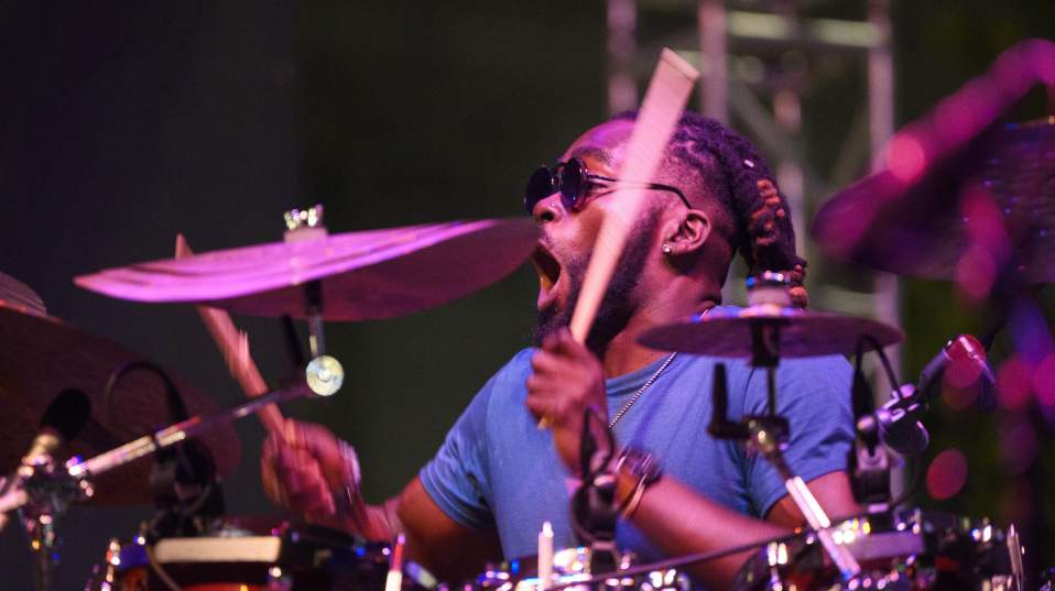 Jazz Drummer Playing the Clifford Brown Jazz Festival