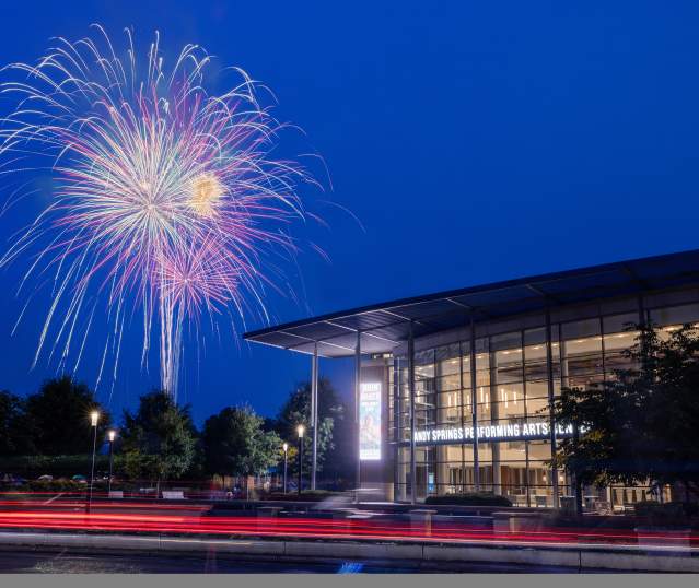July 4th Fireworks above City Green at City Springs in Sandy Springs