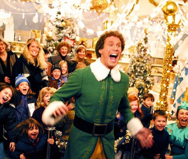 Photo of Will Ferrell as Buddy the Elf promoting the ELF movie party at SPrings Cinema and Taphouse