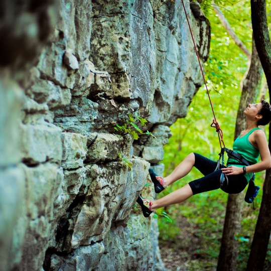 Climbing on Stone Cuts Trail - Monte Sano Mountain