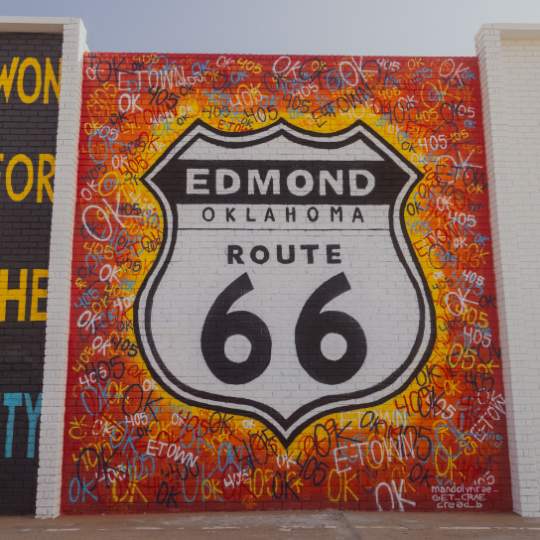 route 66 mural in Edmond, OK