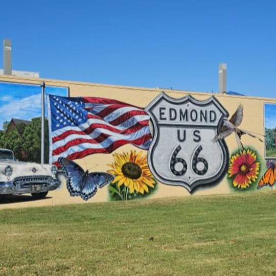 Route 66 Mural at Sherry's Drug