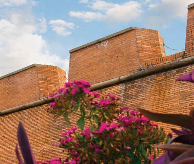 exterior wall of Colonial Fort Conde