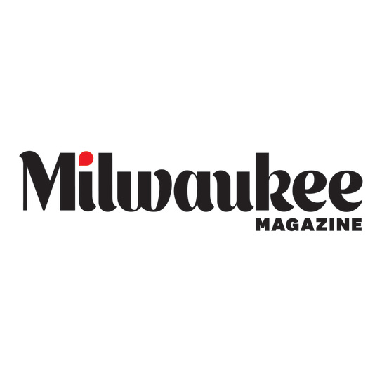 A logo spelling "Milwaukee Magazine" in black font against white background, with a red dot above the "I" in Milwaukee.