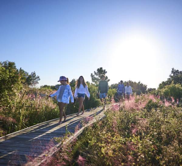 Family walking on Little St. Simons Island