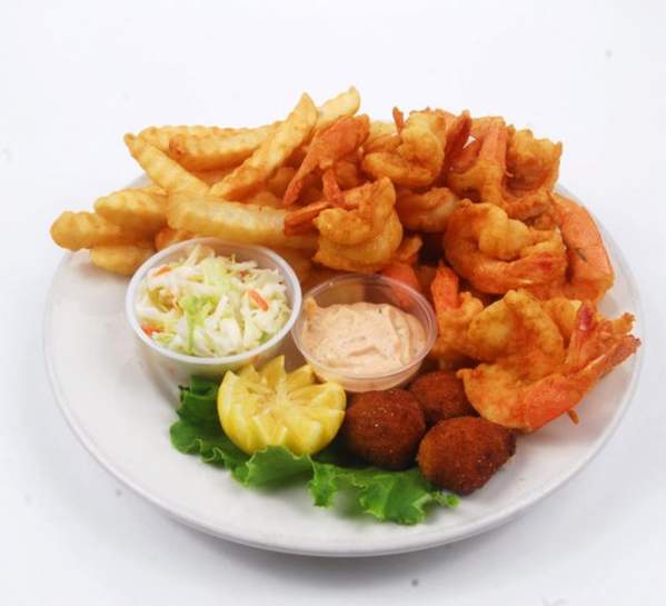 Fried shrimp is one of the many delicious meals at Iguana's Seafood Restaurant on St. Simons Island, Georgia