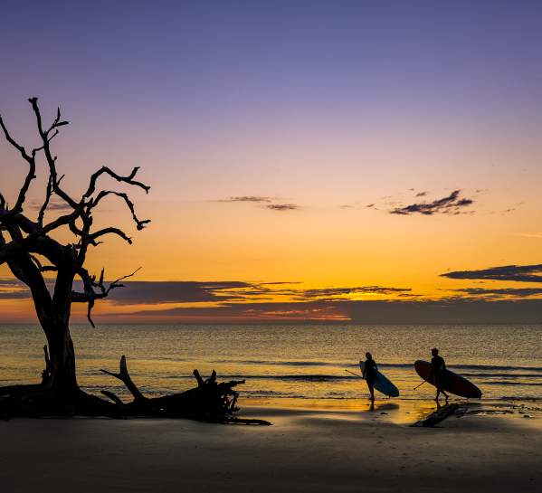 Sunset at Driftwood Beach on Jekyll Island