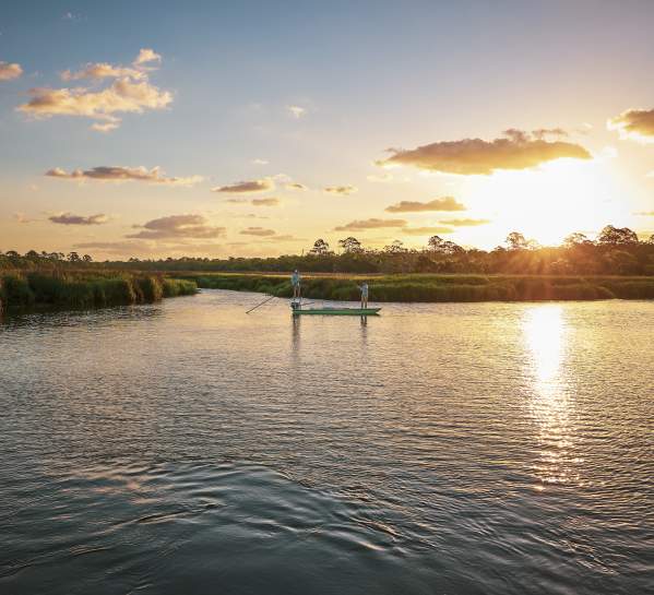 Fly fishing in the marsh
