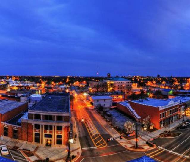 Downtown Aerial Night