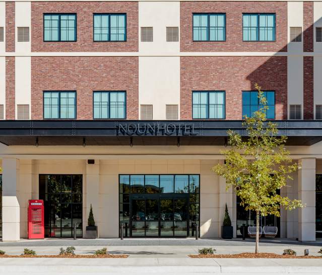 Image of the exterior of NOUN Hotel in Norman, Oklahoma