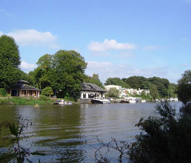 View of Eel Pie Island across the Thames