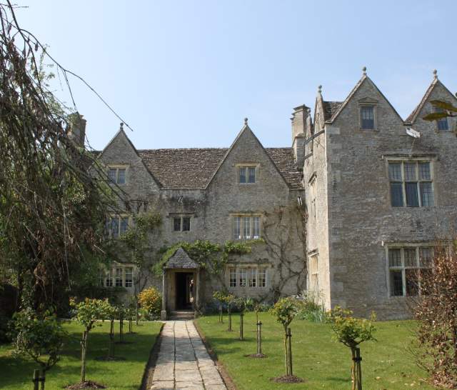 View of the front of the historic house