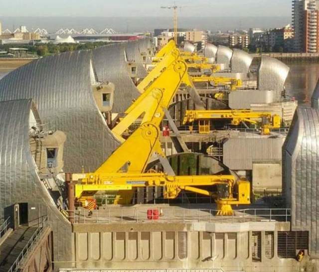 Close up of the Thames Barrier