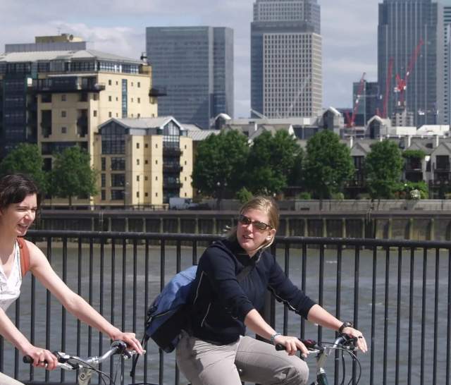 Cycling towards Greenwich