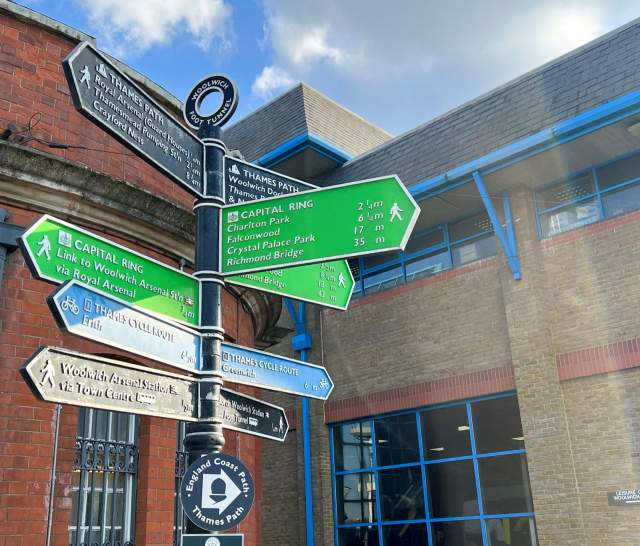 Woolwich Foot Tunnel Entrance and Signs