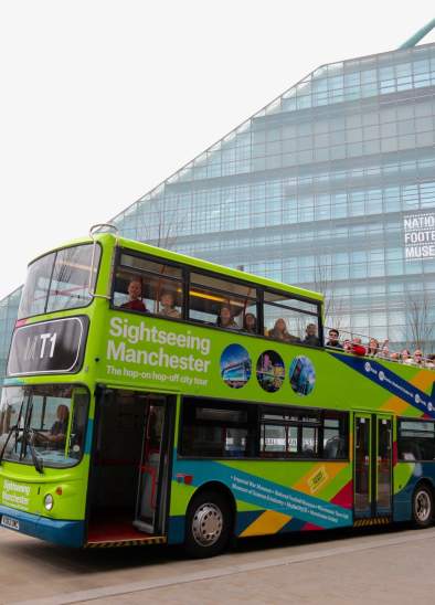 Sightseeing Manchester open top bus tour