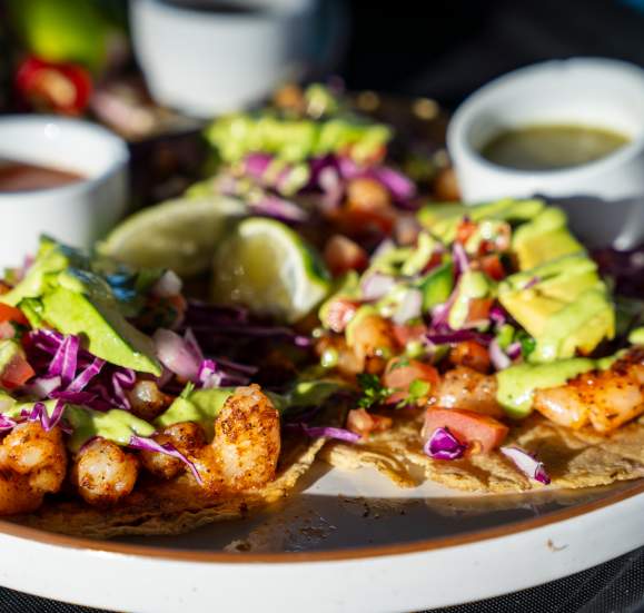 Bright fish tacos