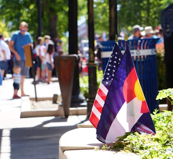 American and Colorado Flag Downtown Grand Junction