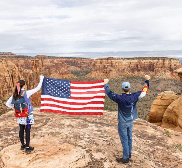 Colorado National Monument America 250 Colorado 150 With Arms Raised
