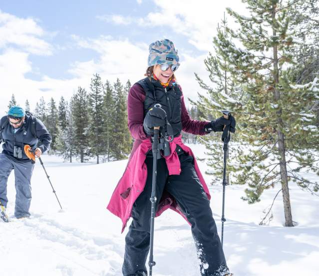 Friends Snowshoeing in Big Sky