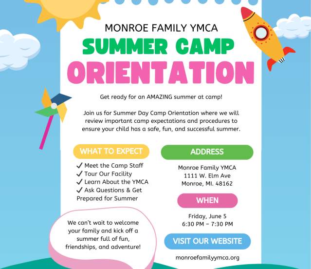 Monroe Family YMCA Summer Camp Orientation