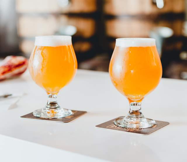 Beer Glasses on Table