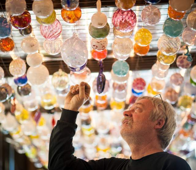 The Hot Shops art center's crystalized magma-made crafts will blow your mind, while they blow the glass!