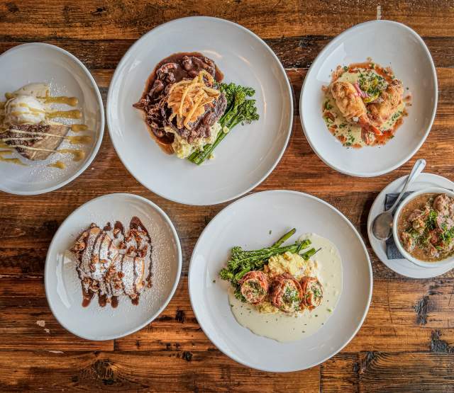 Plates of food from Mouth of the South.