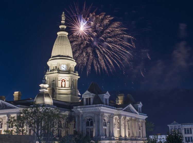 July 4 Fireworks over the Courthouse