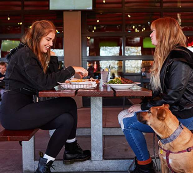 women-and-dog-at-rock-and-brews